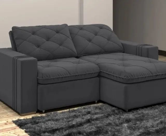 Sofá 2,00m Retrátil e Reclinável Molas Ensacadas Super Lindo Fazemos Entrega - Foto 2