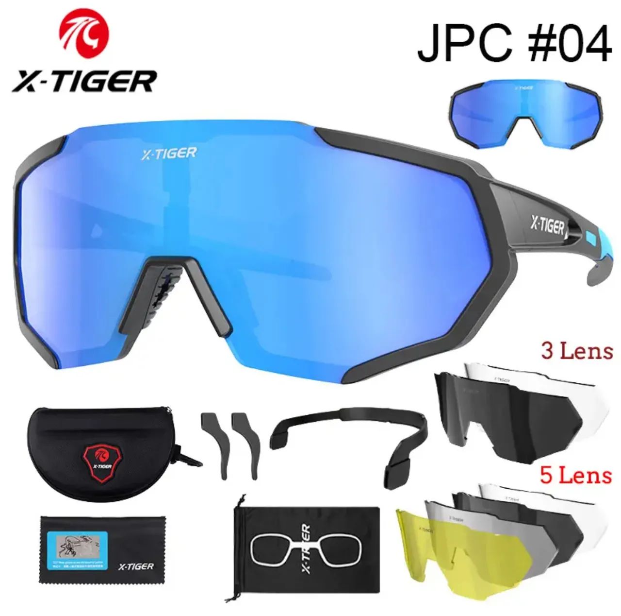 Óculos azul X tiger 5 lentes 