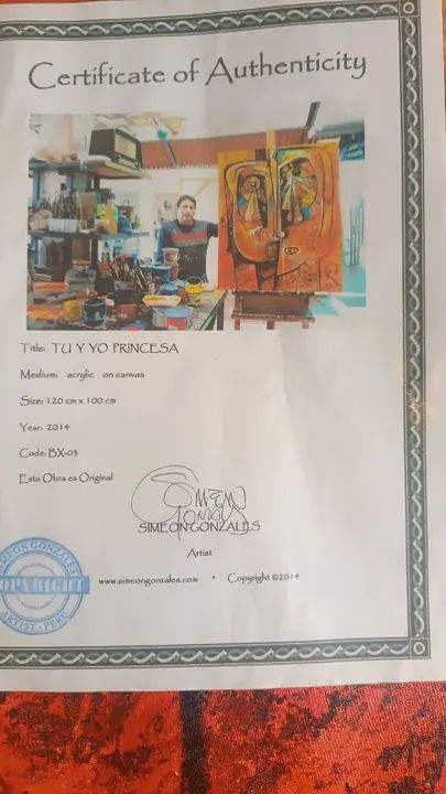 Quadro Tela Abstrato Renomado  Pintor Simeon Gonzales - Foto 6