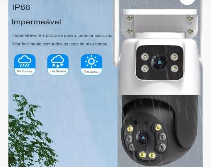 Câmera ip externa Wi-Fi dupla 2x1 visão noturna