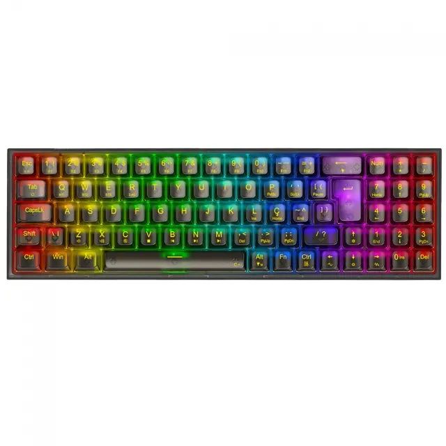 Teclado Mecânico 78% Redragon Pollux Pro Clear RGB Bluetooth/Wireless - WZetta - Foto 3