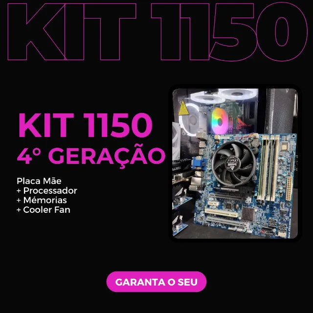 Kit 1150 - i5 4440 + Placa Mãe + Mémorias (Garantia)