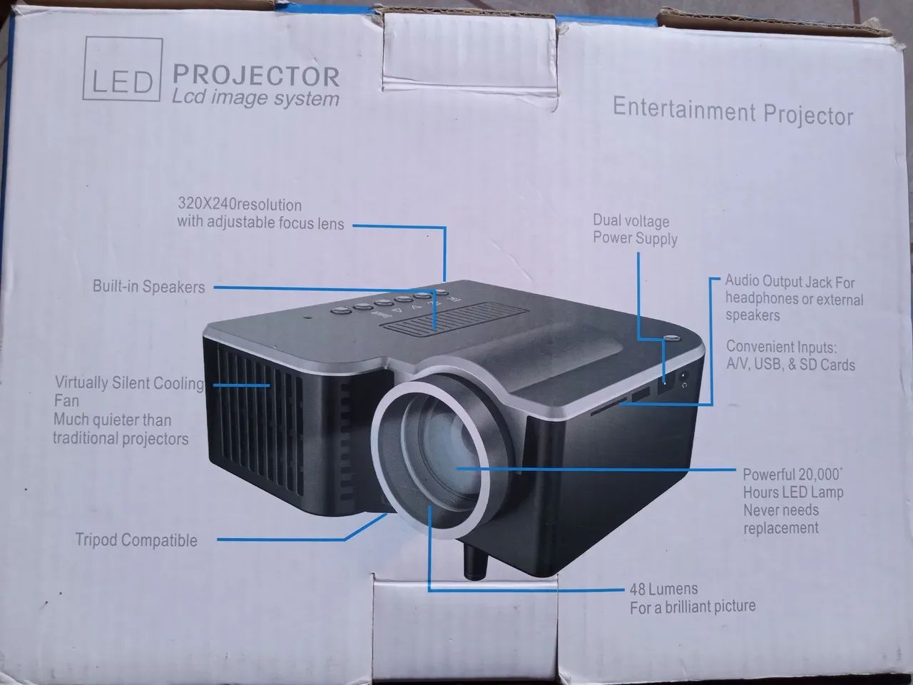 Projetor LED LCD imagem system na caixa - Foto 2
