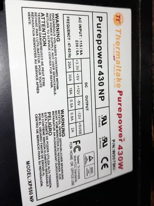 Fonte Thermaltake Purepower 430W - 430 NP
