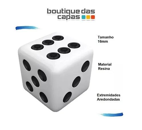 Kit com 5 dados branco e preto 16 MM  - Foto 2