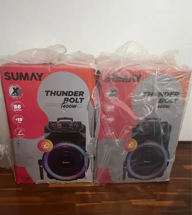 Caixa De Som Bt Thunder Bolt 1400w Sm-cap42  Bivolt Sumay R$1100,00 à vista - Foto 3