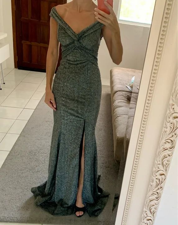 Vestido de festa lurex preto/prata PP 36 - Foto 3