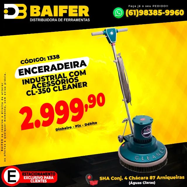 Enceradeira Industrial Com Acessórios CL-350 Cleaner