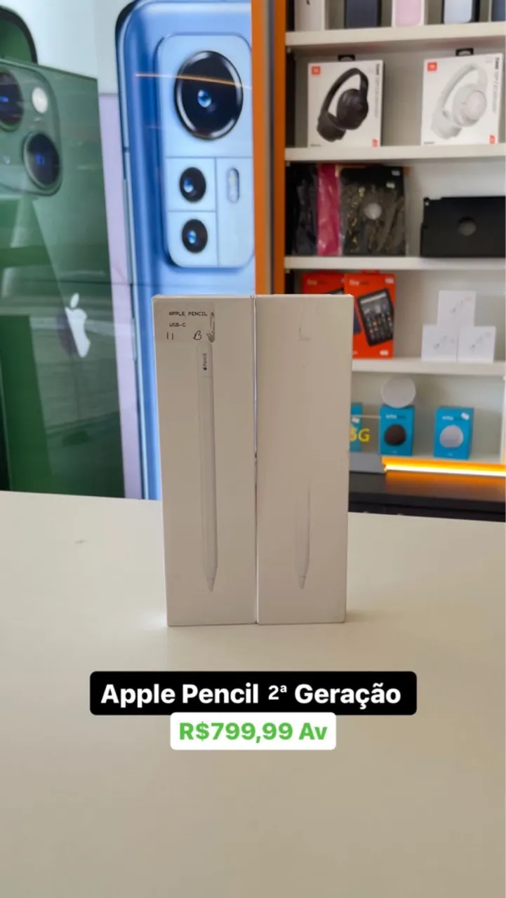 Apple Pencil 2ª, Compativel com ipad Pro 11 plgd, (1ª,2ª,3ª e 4ª Cor Branco Lacrado