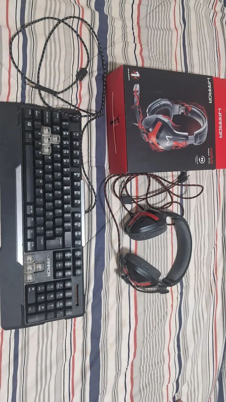 Teclado e fone ouvido  marcas Warrior - Foto 4