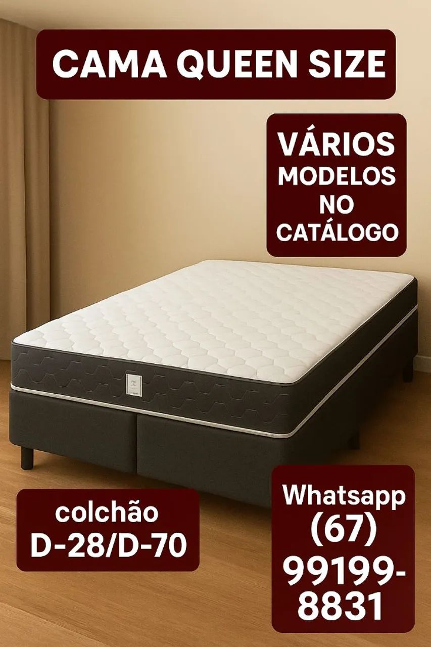 New beds and mattresses, warranty included, available on Saturday — view catalog on WhatsApp