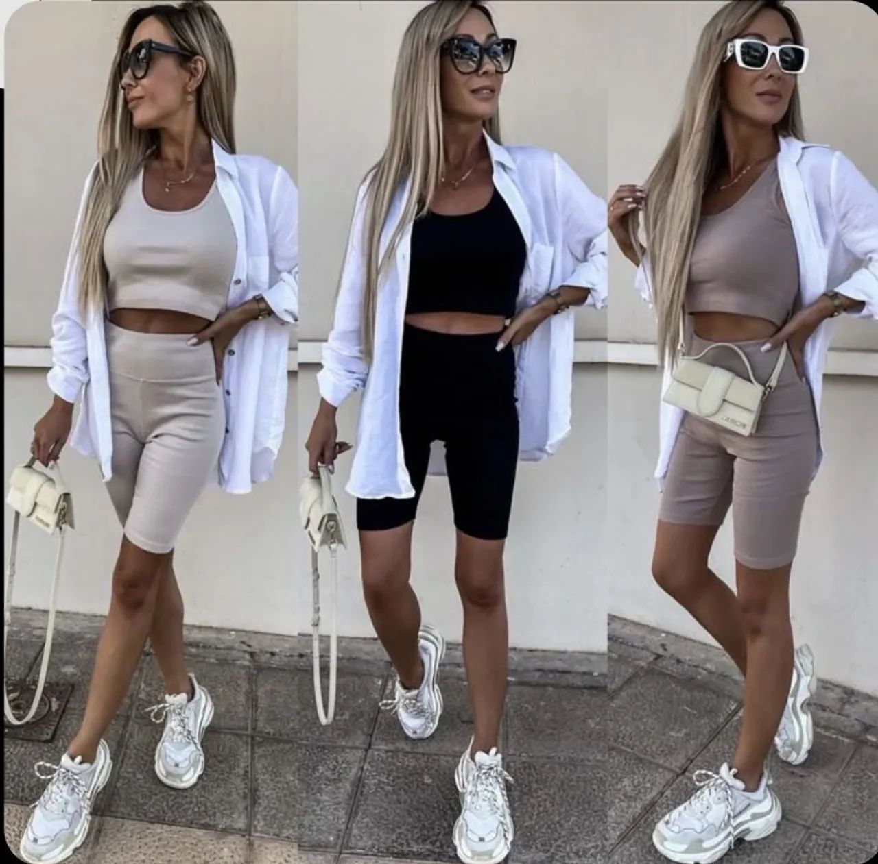 Camisa Branca- Chemise- Estilo Casual / Fitness  - Foto 4
