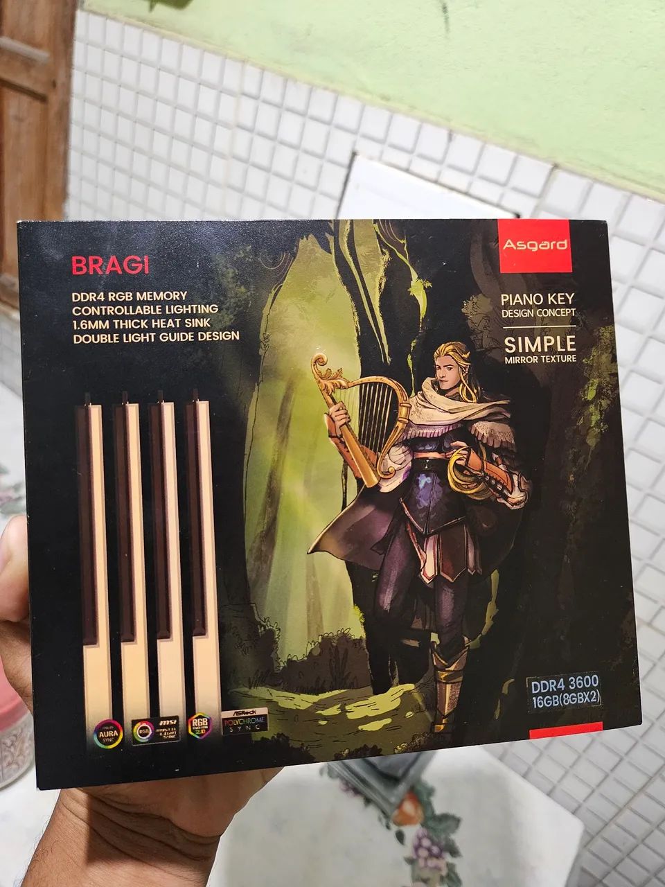 Memória RAM Asgard Bragi V3 ARGB DDR4 4000Mhz 32GB (8GBx4)