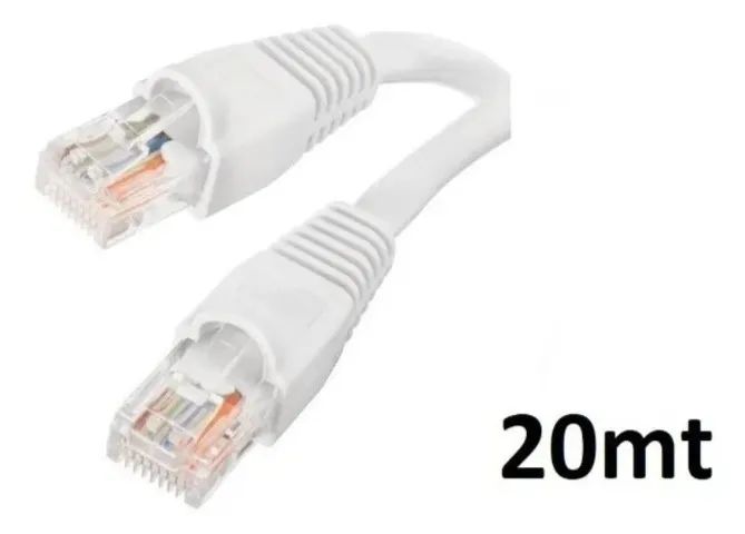 Cabo de Rede 20m Branco 100mbps Cat5 20 metros - Foto 2