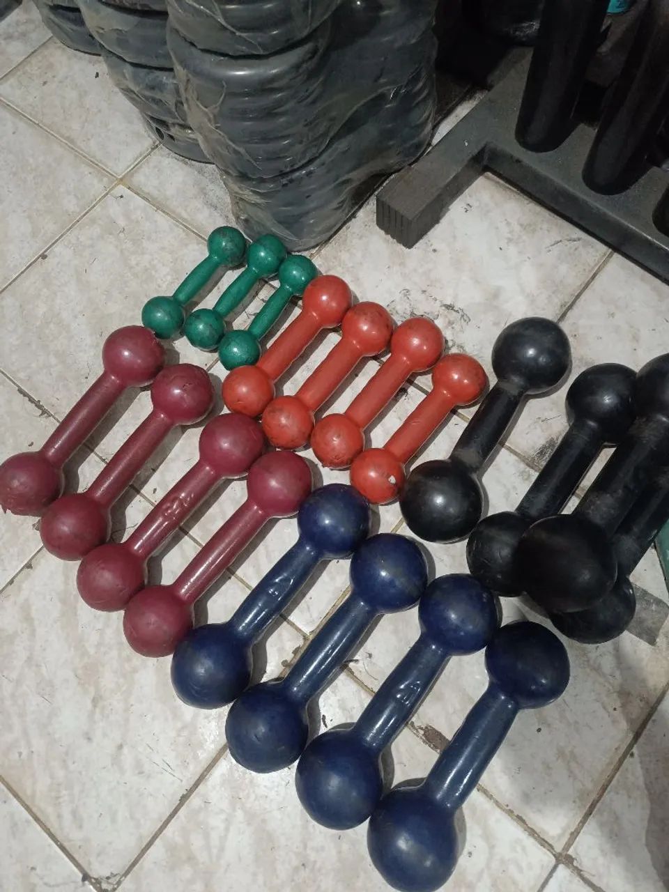 Halteres bolas emborrachados usados 
