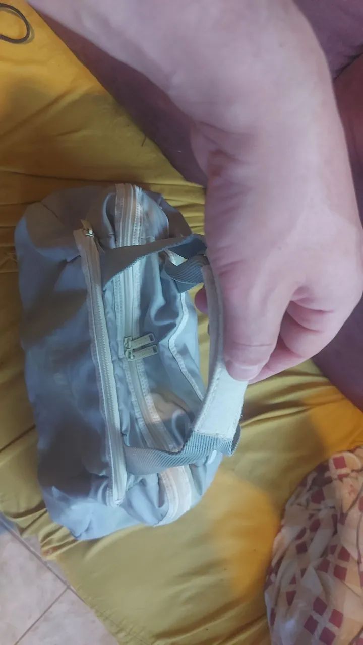 Bolsa esporte fino cinza e bege - Foto 5