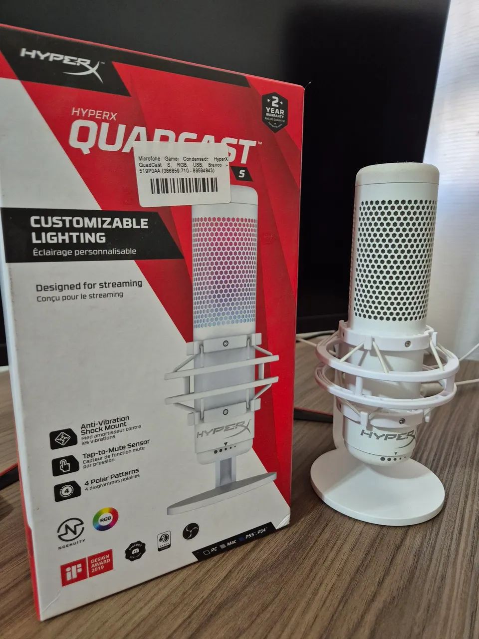 Microfone Gamer HyperX QuadCast S