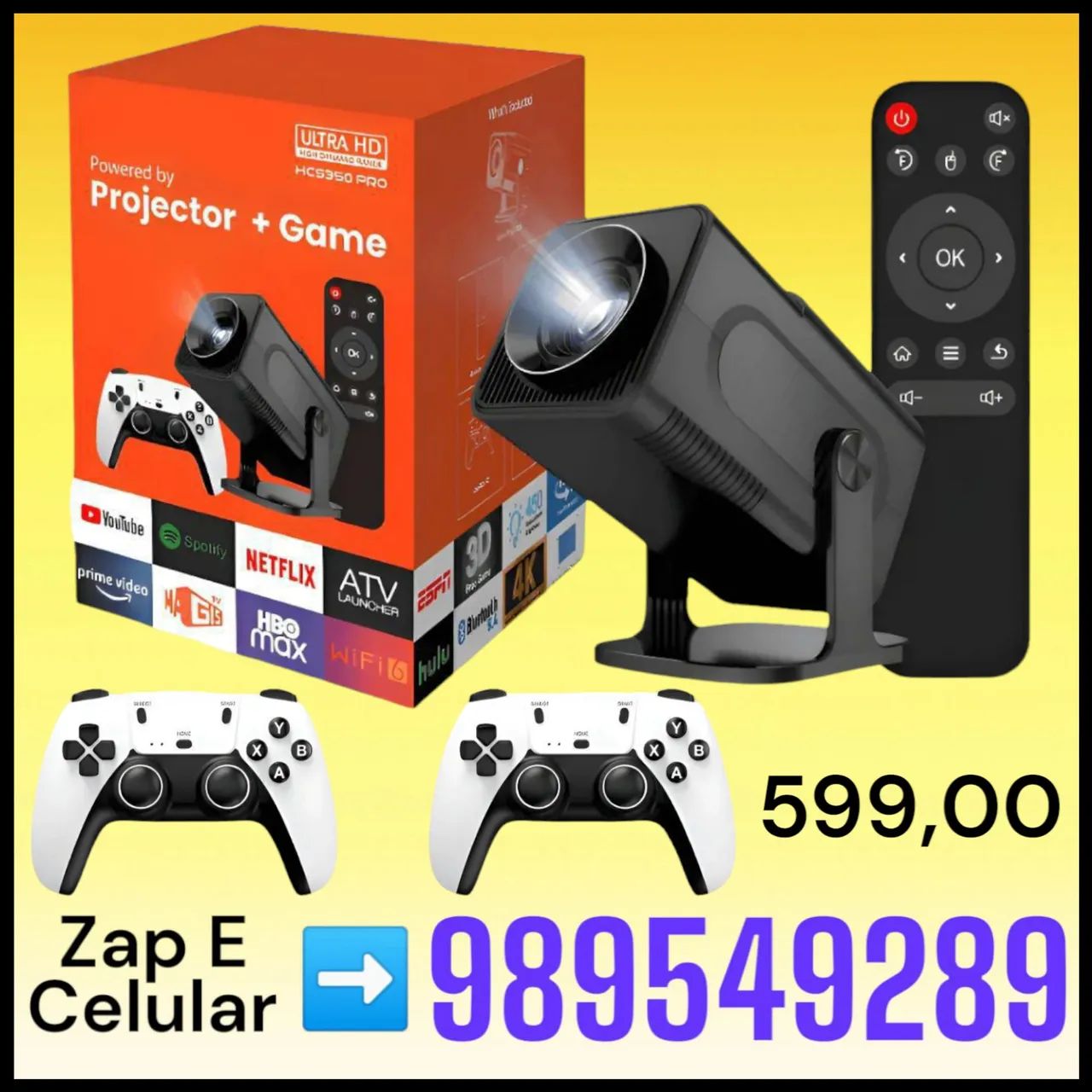 Projetor HCS350 Pro Android 