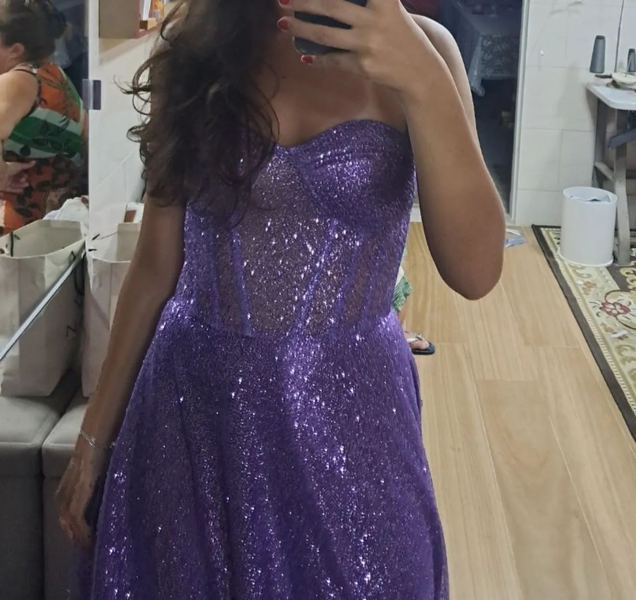 Vestido roxo de brilho  - Foto 4