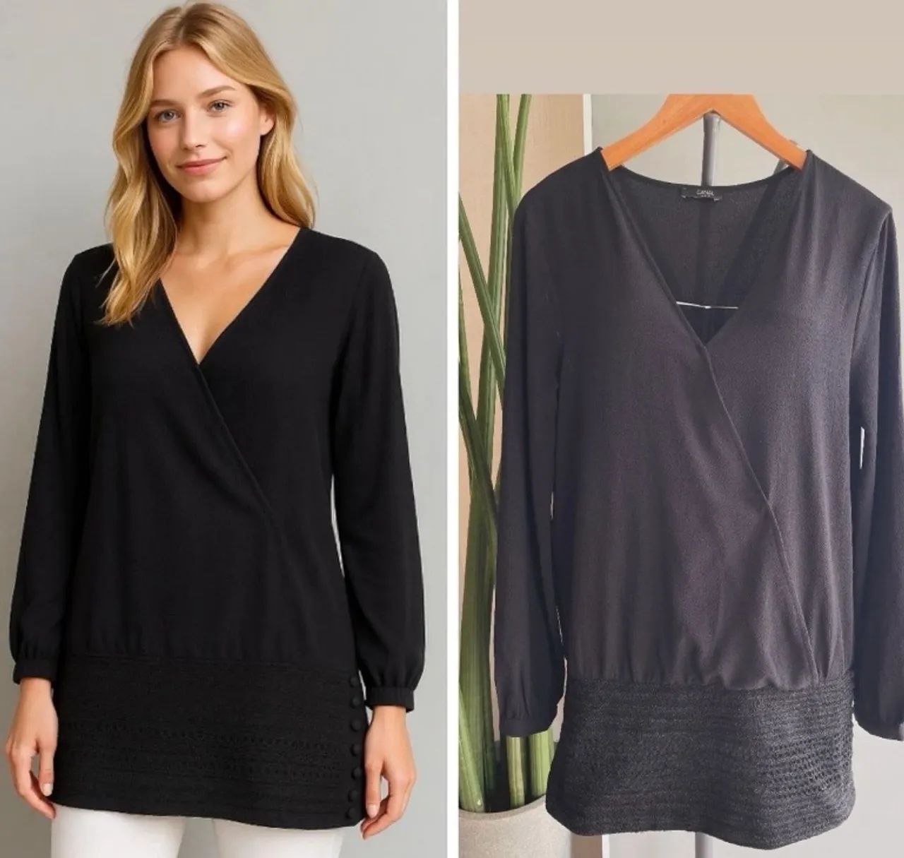 Blusa feminina preta, CANAL - Foto 4