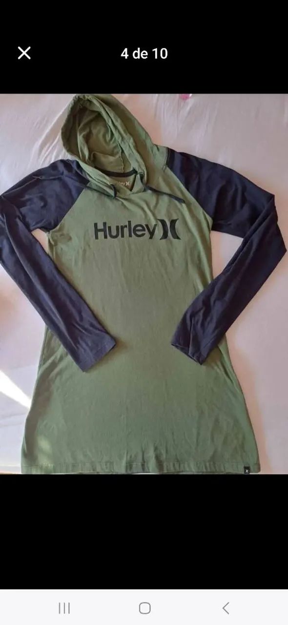 Vestido Hurley com capuz e mangas longas