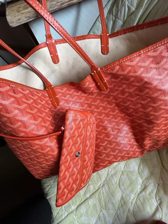 Bolsa 1 linha Goyard laranja grande ! Otimo estado !