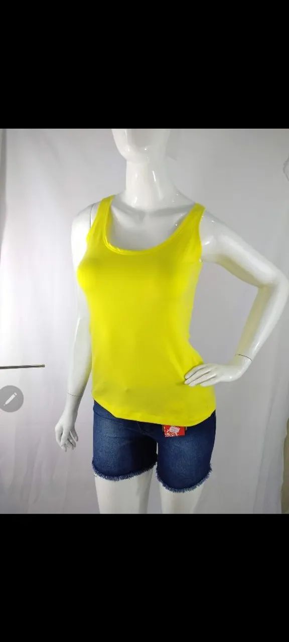 Manequim Feminino com Regata Amarela e Short Jeans - Foto 3
