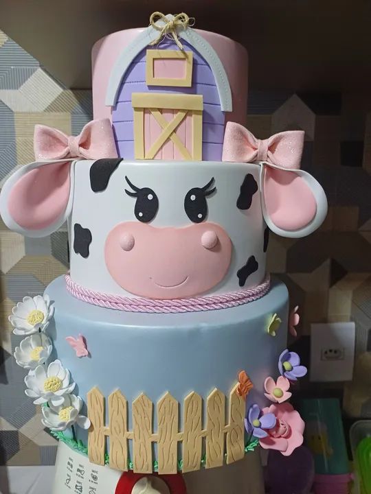 Forma para Bolo Decorada com Tema Fazenda