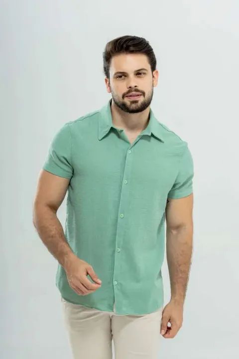Camisa Masculina Viscolinho Bahamas - Foto 5