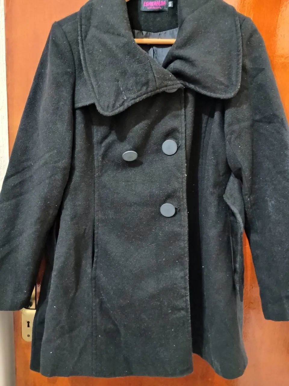 Casaco de lã preto elegante