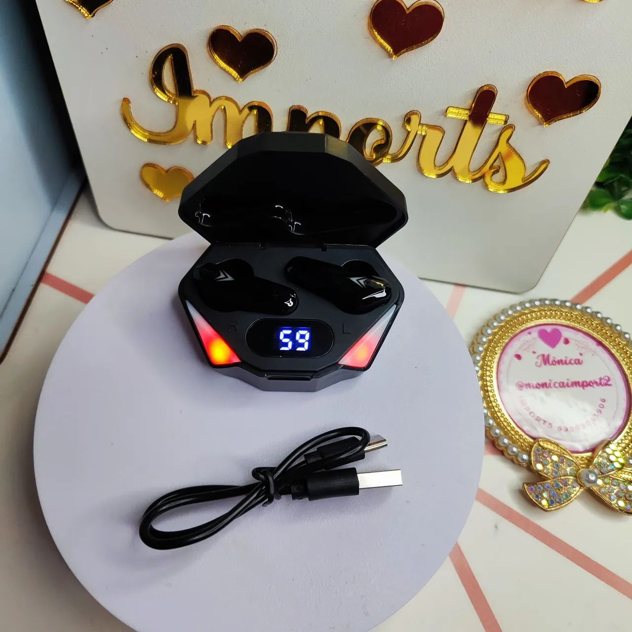 Fone de Ouvido Bluetooth com Caixa de Carregamento - Foto 5