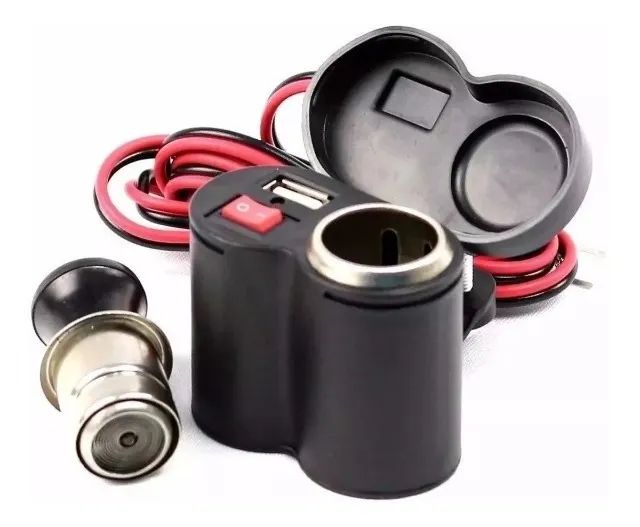 Carregador de Celular e acendedor de cigarro Tomada 12v para Moto - Foto 2