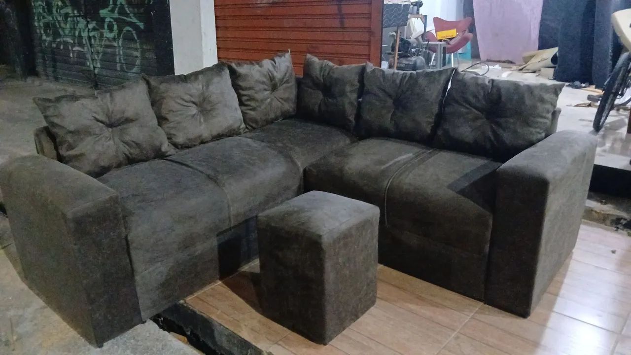 Sofá de canto com puff - Conforto e elegância para sua sala - Foto 3