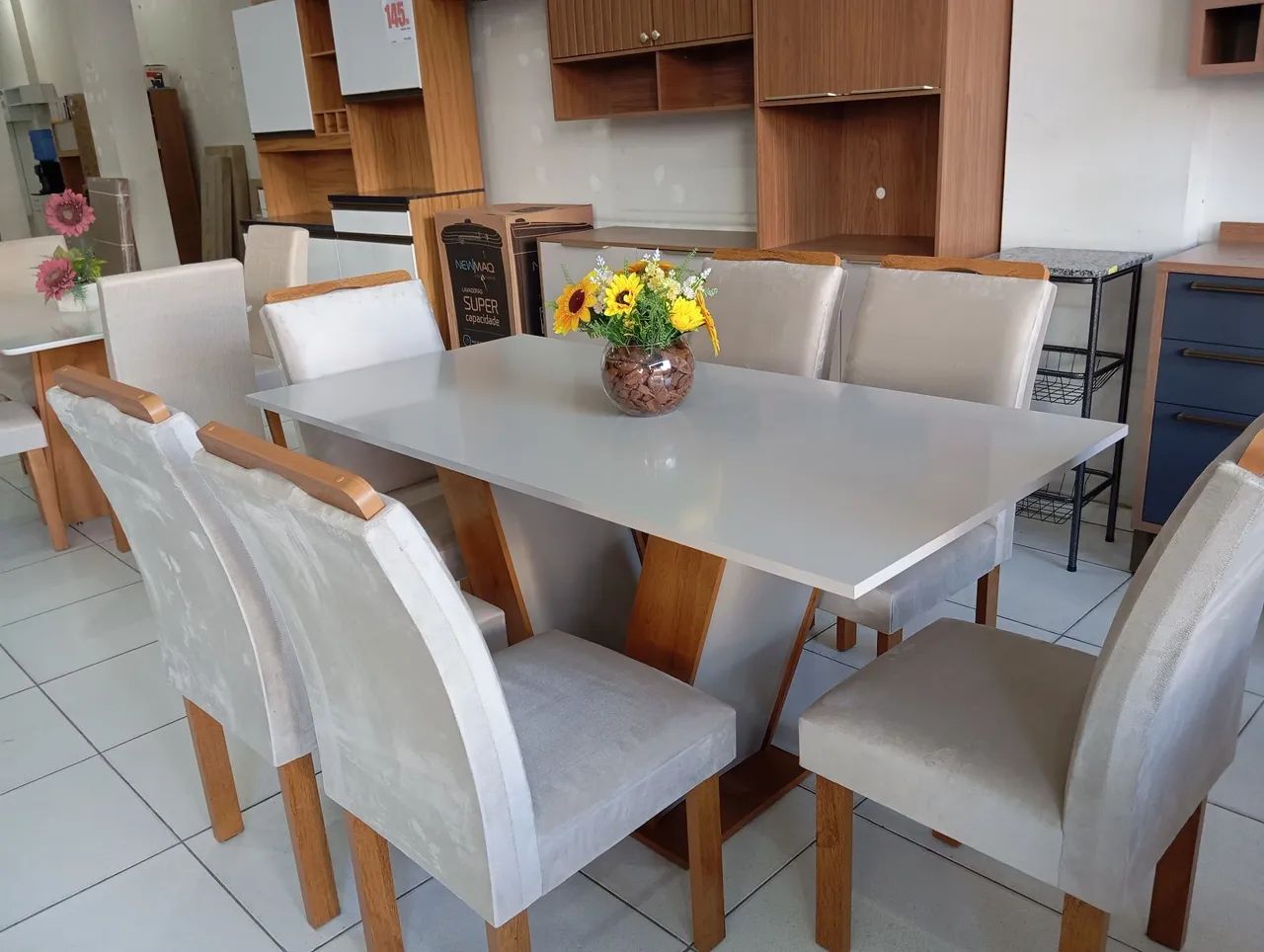 Mesa de Jantar Moderna com 6 Cadeiras - Foto 2