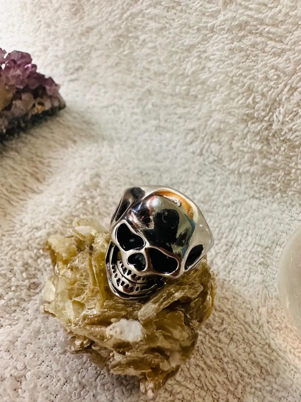 Anel Caveira em Aço - Foto 2