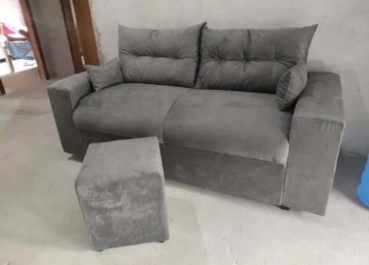 Sofa 3 lugares + 1 puff de fábrica  - Foto 2