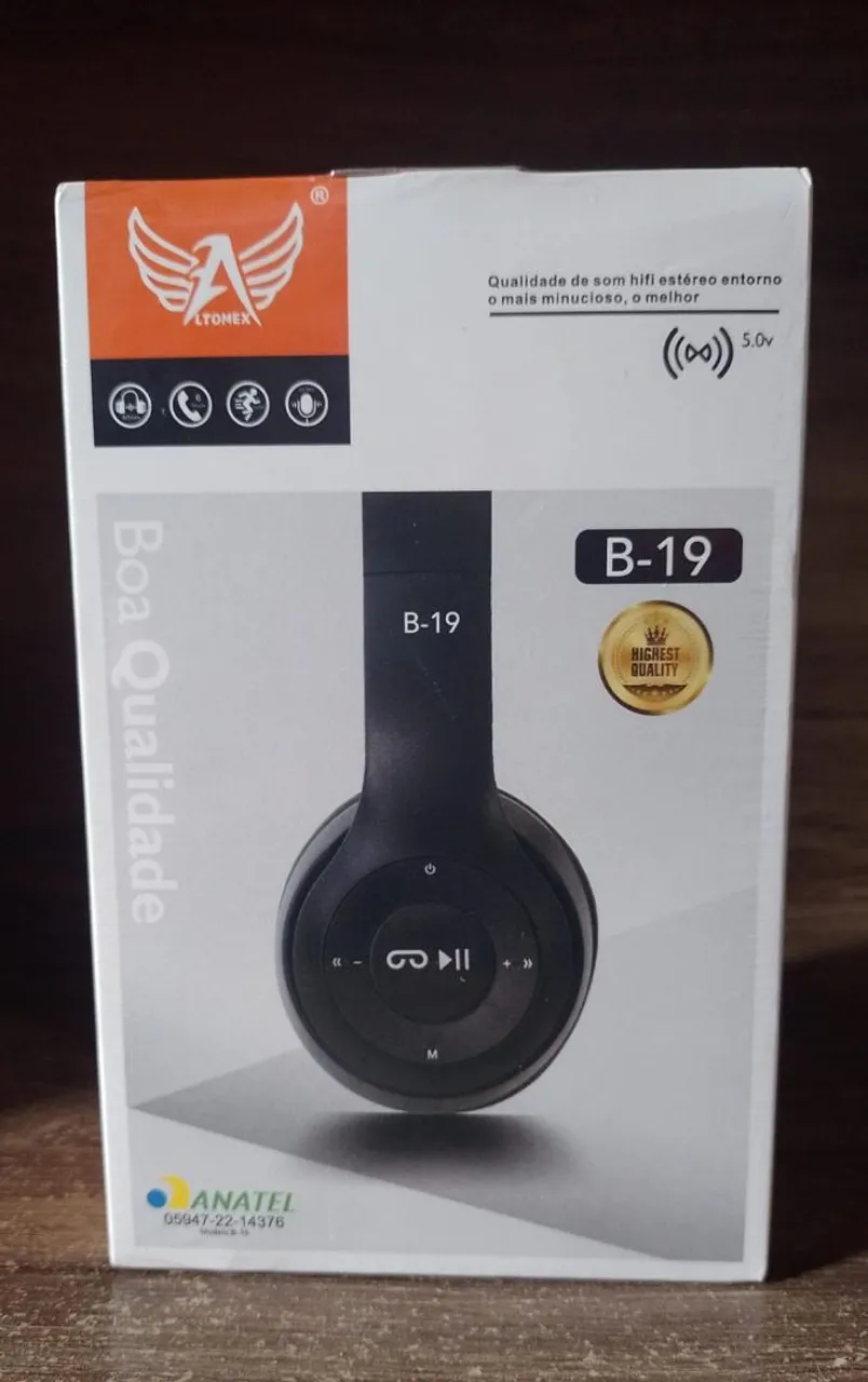 Fone de ouvido Bluetooth B-19 - Alta qualidade de som