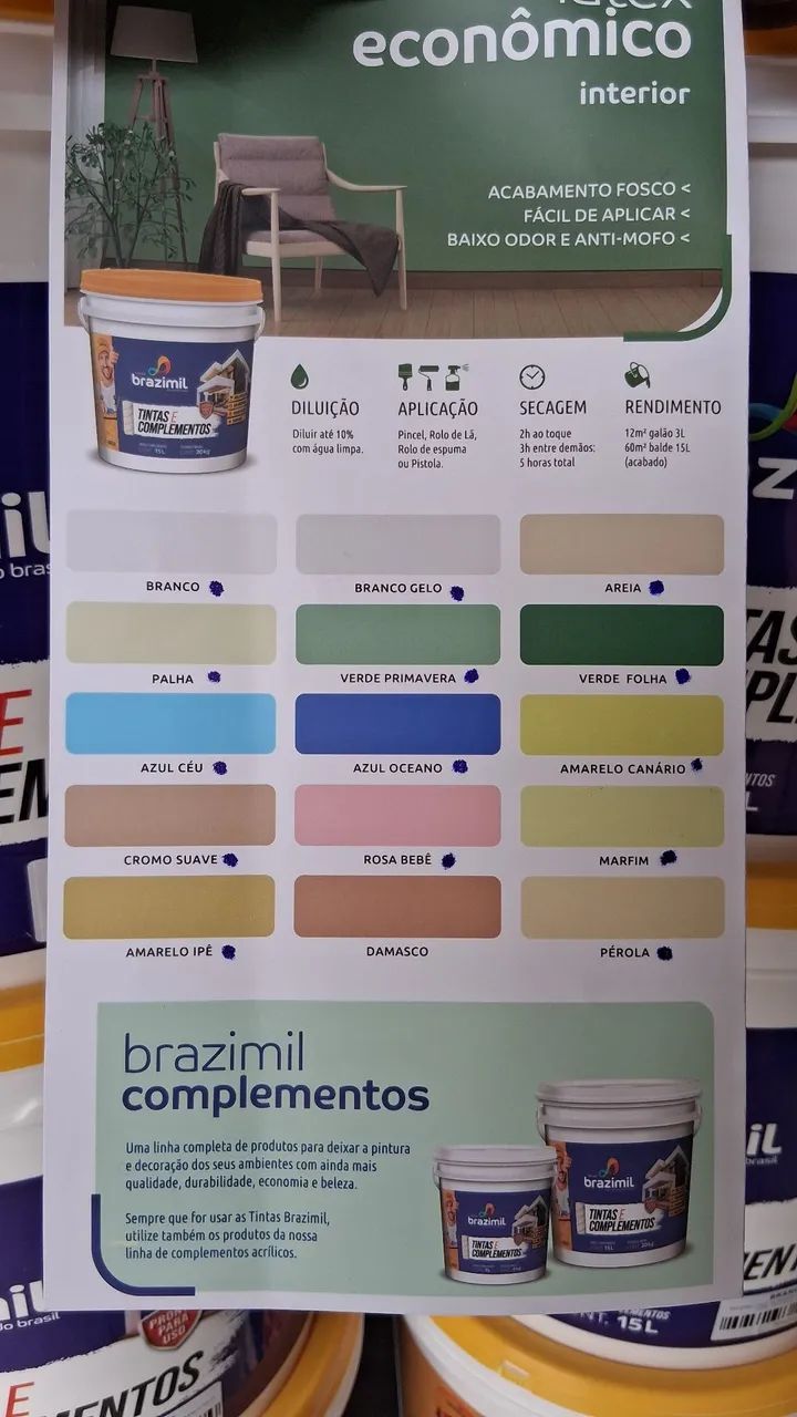 Tinta Brazimil Látex econômica antimofo Fosca 15L somente R$110,00 a vista  - Foto 4