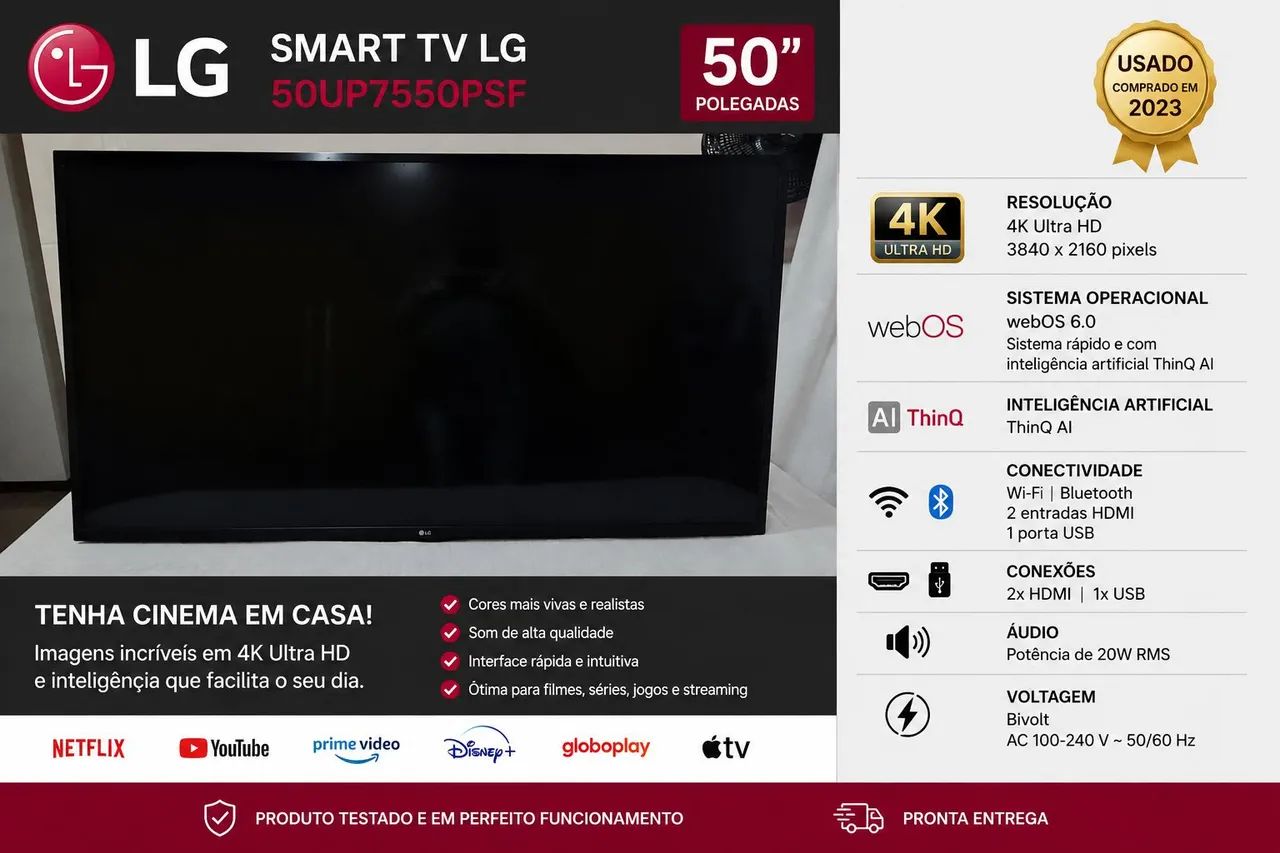 Tv, LG 50 polegadas 