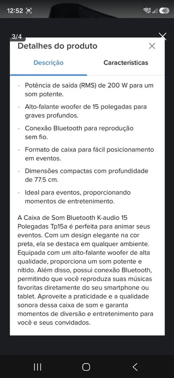Caixa de som K'Audio TP15A - Foto 2