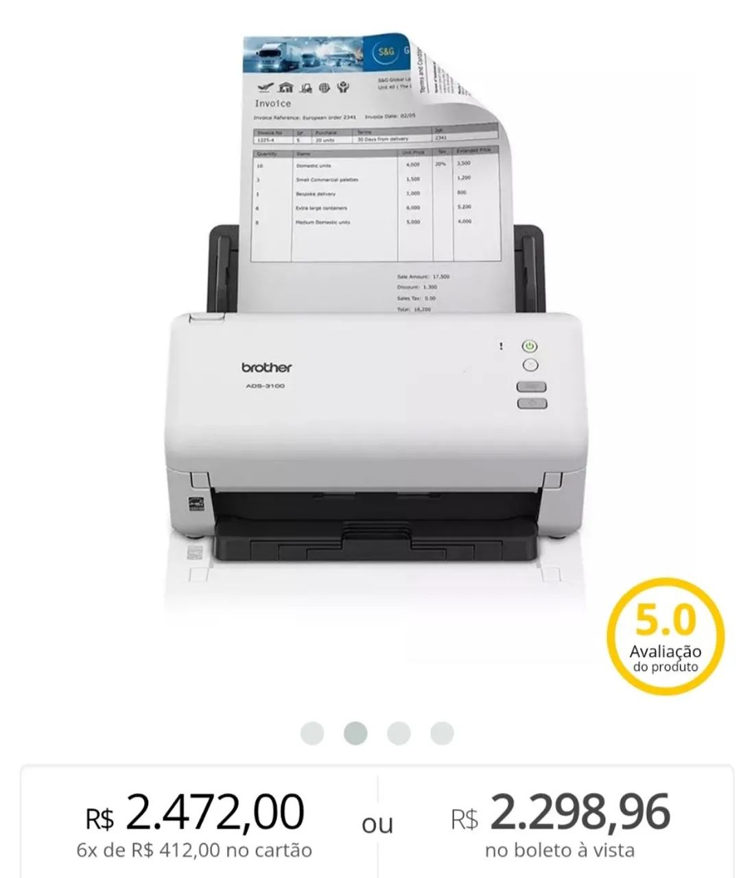 Scaner Brother ADS 3100 Portátil conexão USB - Foto 2
