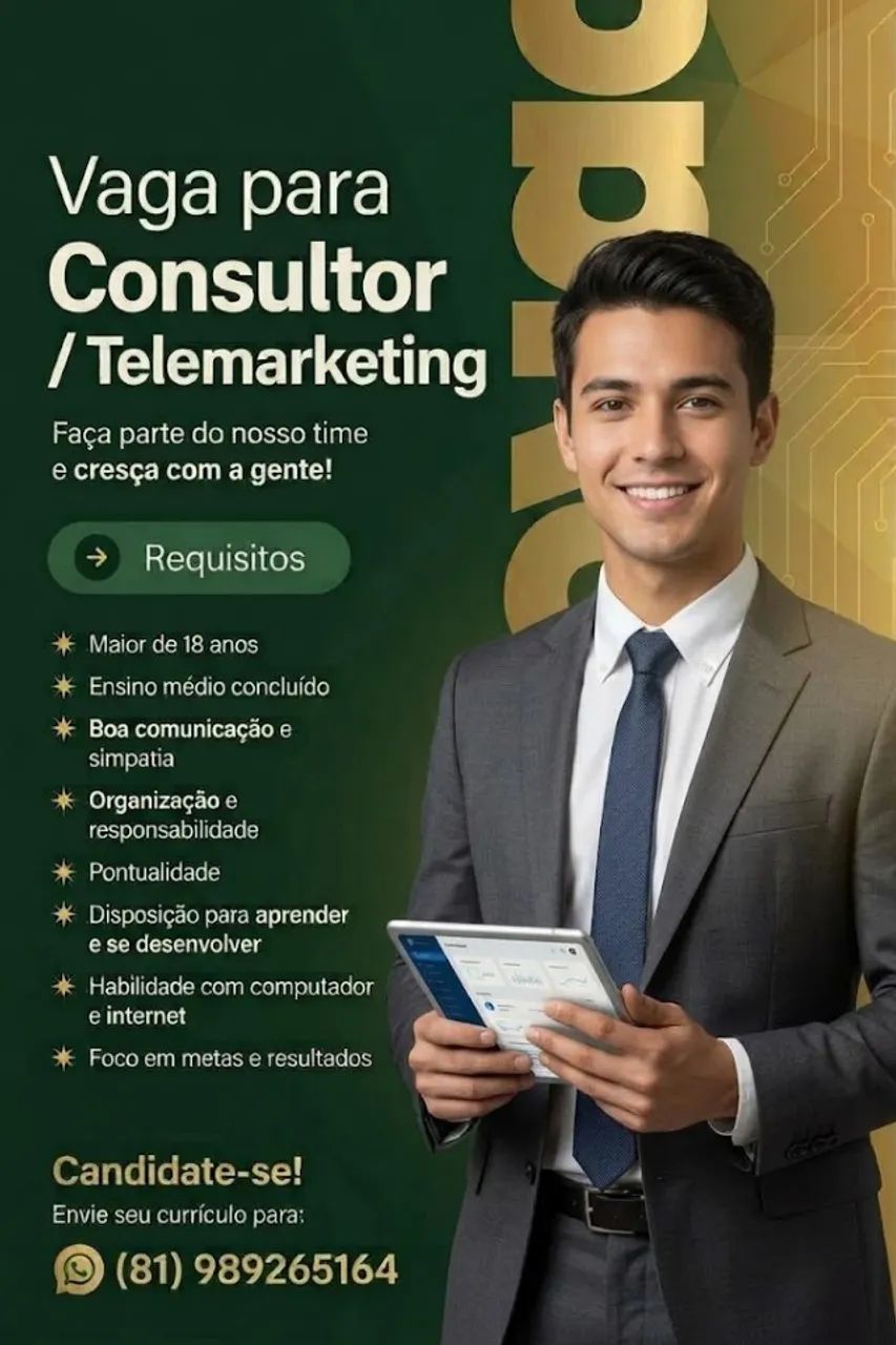CONSULTOR DE VENDAS/TELEMARKETING
