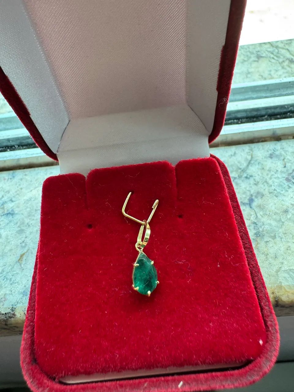 Lindo pingente no ouro 18k com esmeralda  - Foto 2