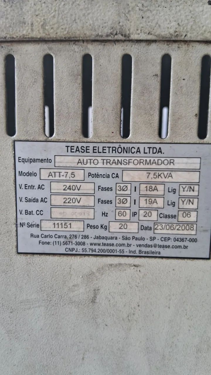 Estabilizador 7.5 Kva 220V - Foto 2