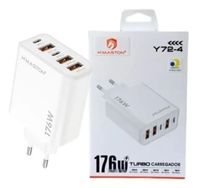 Carregador De 176w Com 3 Usb-a E 2 Usb-c Hmaston