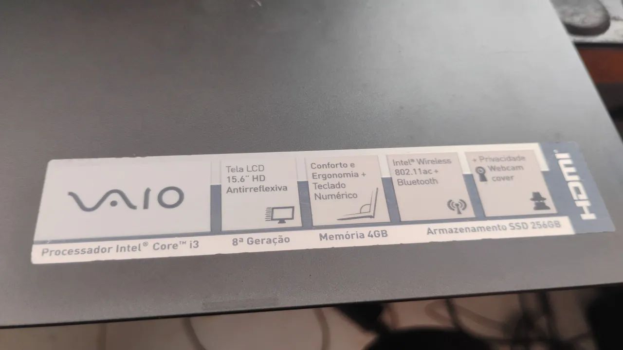Notebook vaio i3 8gb Mem M2 256 - Foto 3