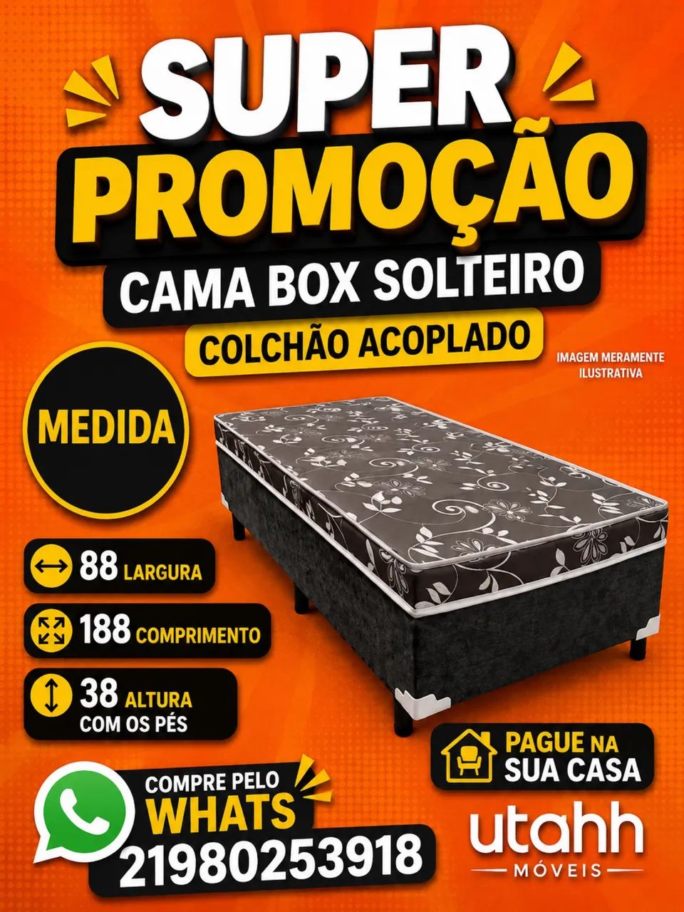 Cama box solteiro promoção pague na sua casa 