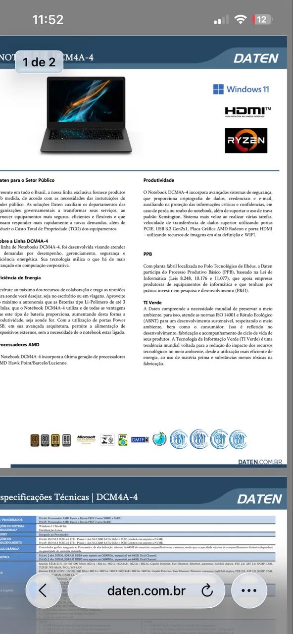  Notebook Daten DCM4A-4 - Excelente estado.  - Foto 4
