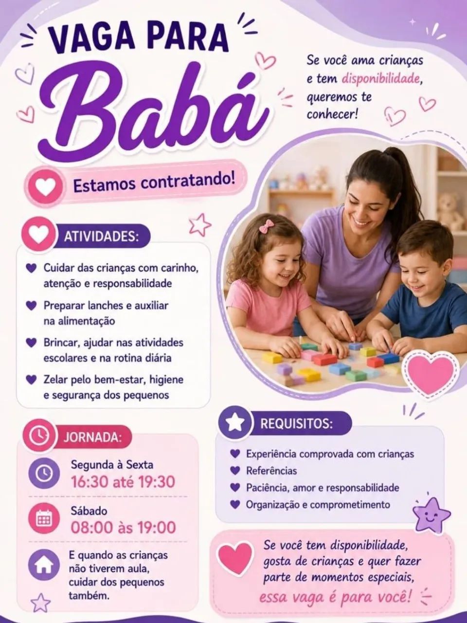 Vaga de emprego/BABÁ 