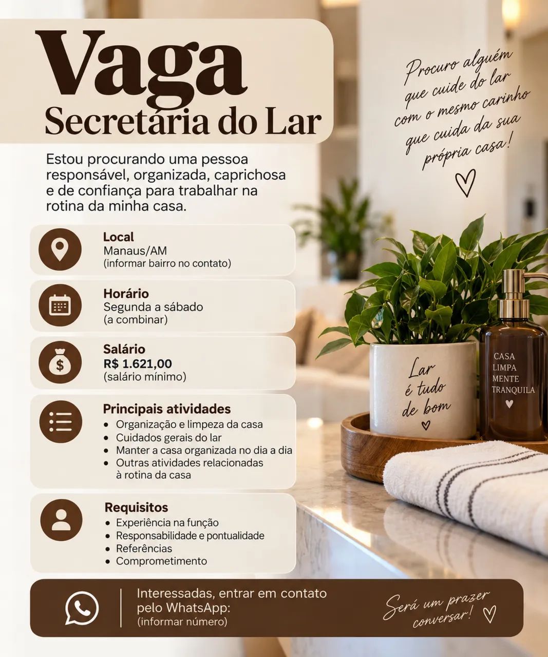 Secretária do lar 
